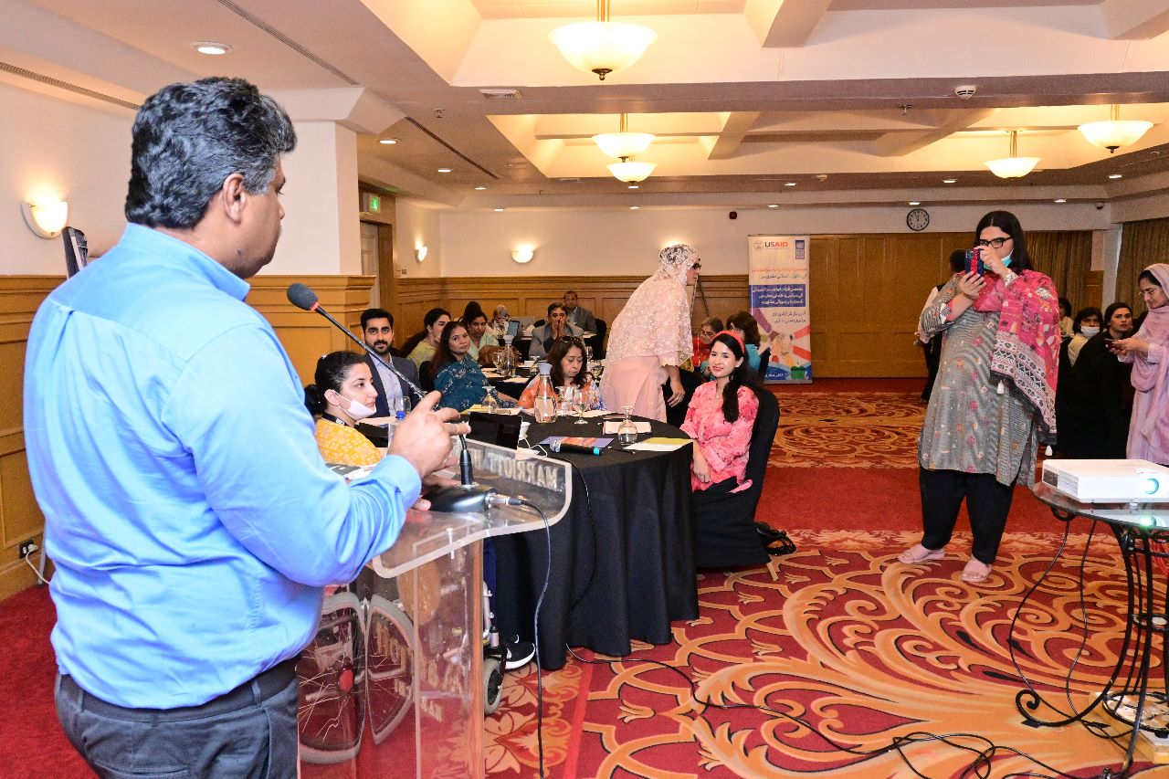 Chairperson Mr. Iqbal Ahmed Detho addresses a consultation meeting on Transgender Protection and Political Inclusion, hosted by UNDP Pakistan.