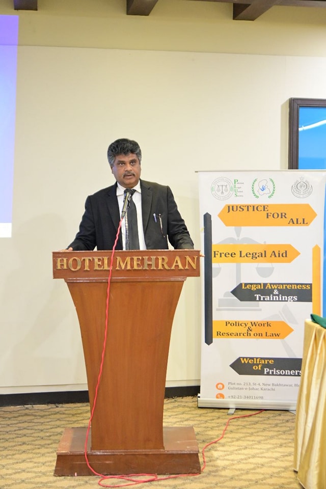 Chairperson (SHRC) Mr. Iqbal Ahmed Detho, delivered an impactful speech at the Pro-bono Legal Aid Workshop on Human Rights Laws organized by the Pakistan Legal United Society.