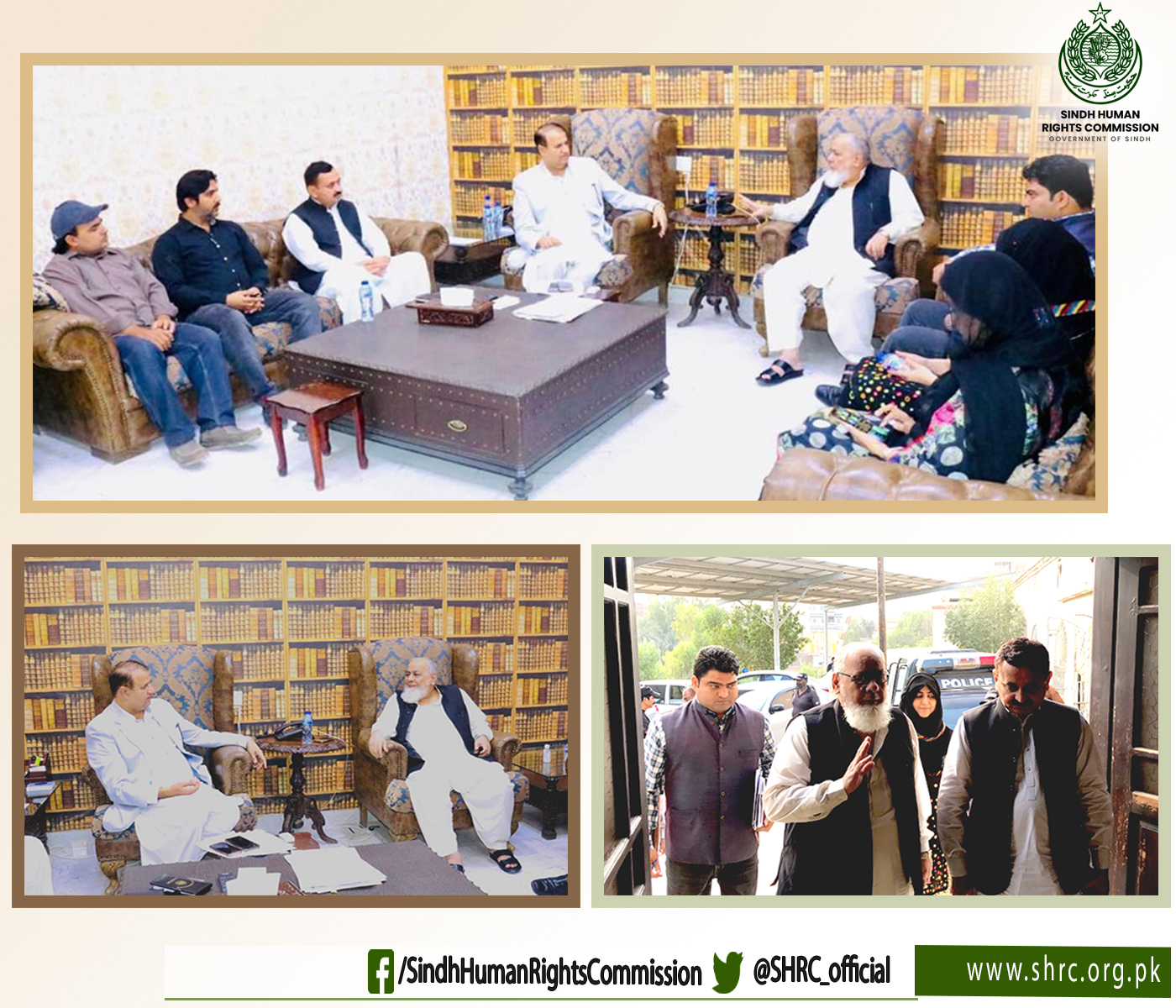 SHRC Members Discussing the plight and issues of flood victims with the DC Sukkur 