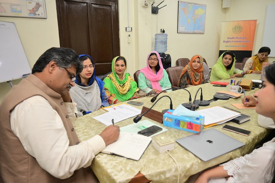 The Chairperson (SHRC) held a meeting with the team from the ARTS Foundation working on the "Woman's Voice Leadership Pakistan" project.