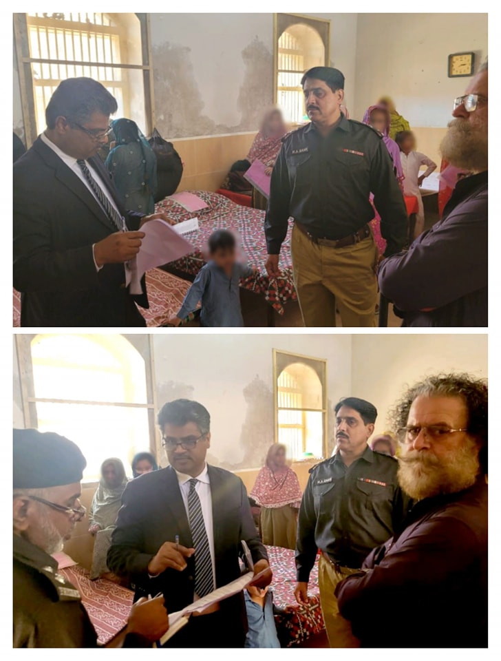 The Worthy Chairman along with the team members while inspecting Central Prison 2, Sukkur.