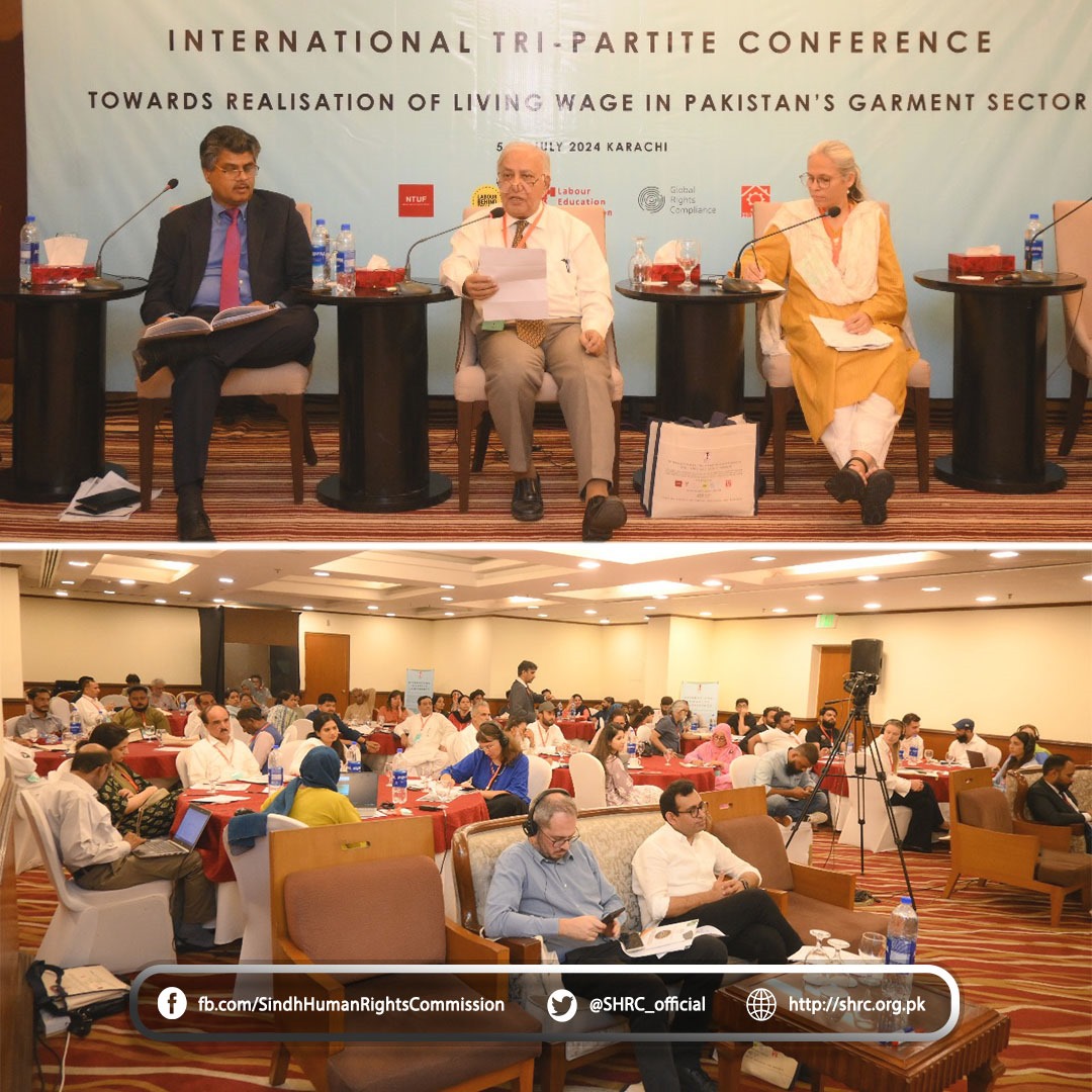 Chairperson (SHRC) key speaker at the International Tri-Partite Conference titled ‘Towards Realization of Living Wage in Pakistan’s Garment Sector’.
