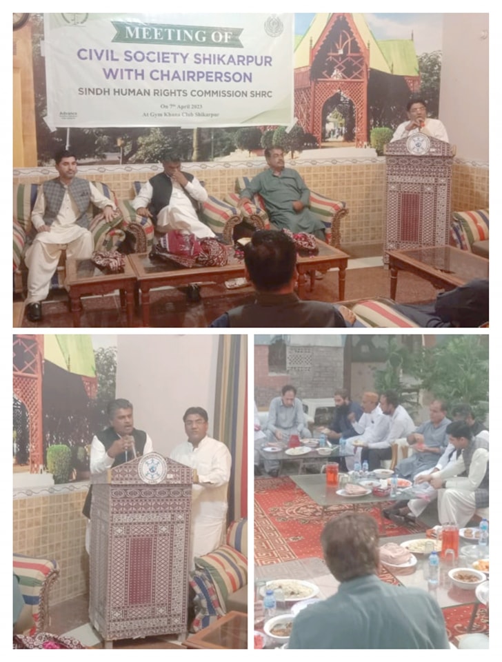 Chairperson, Mr. Iqbal Ahmed Detho was called by the Civil Society Actors of District Shikarpur at Gymkhana Hotel.
