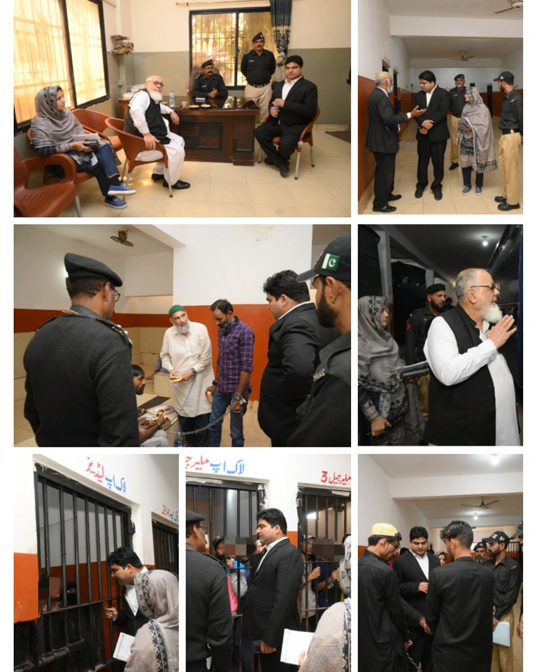 Judicial Member (SHRC) Justice (R) Arshad Noor Khan, visited the City Court to observe the Judicial Lockup.