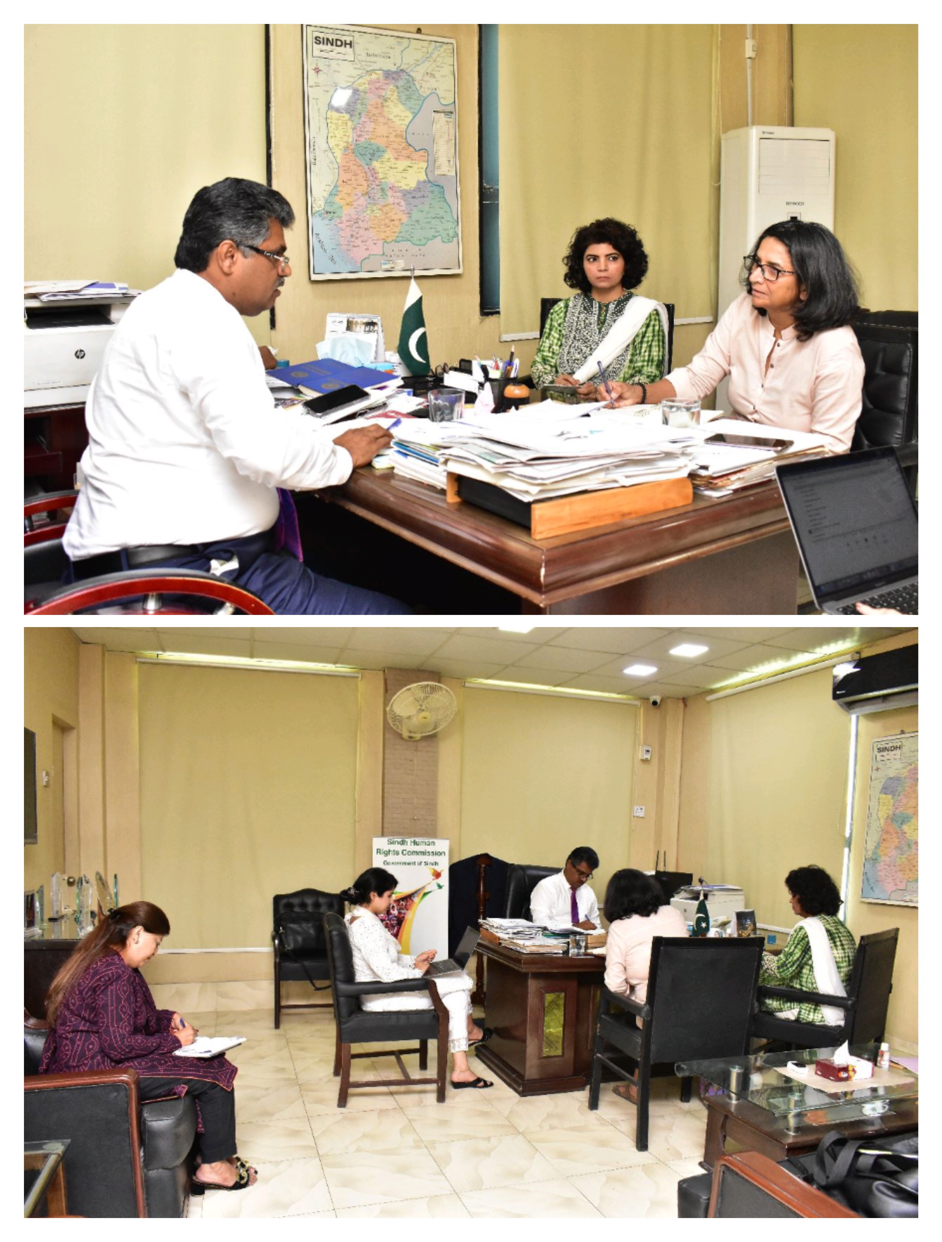 Ms. Shazia Nizamani, President, and Ms. Humaira Rahman, Member Advisory Board, of the Sindh Women Lawyers Alliance (SWLA) paid a visit to the SHRC office.