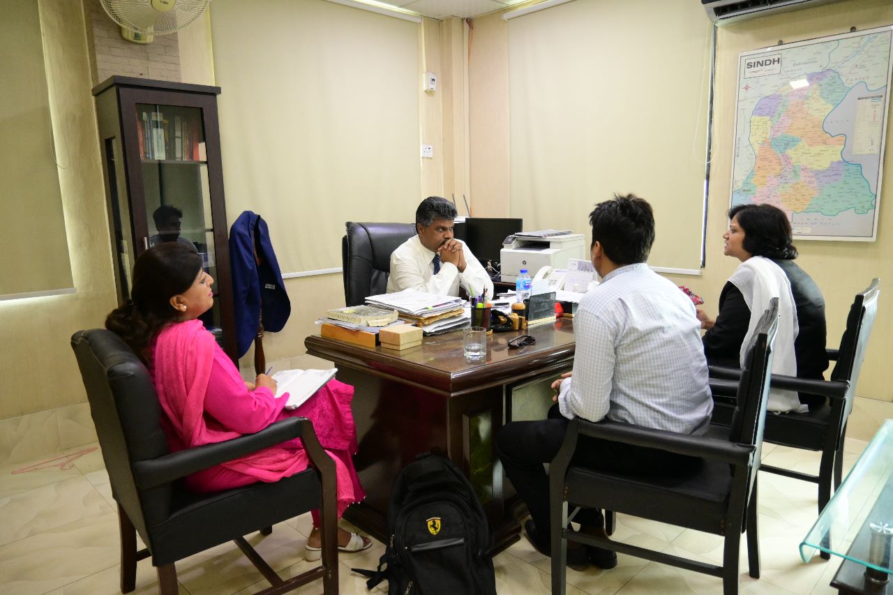 Ms. Asia Muneer of the Aurat Foundation and Mr. Sheraz Ahmed from the War Against Rape meeting with the Chairperson SHRC
