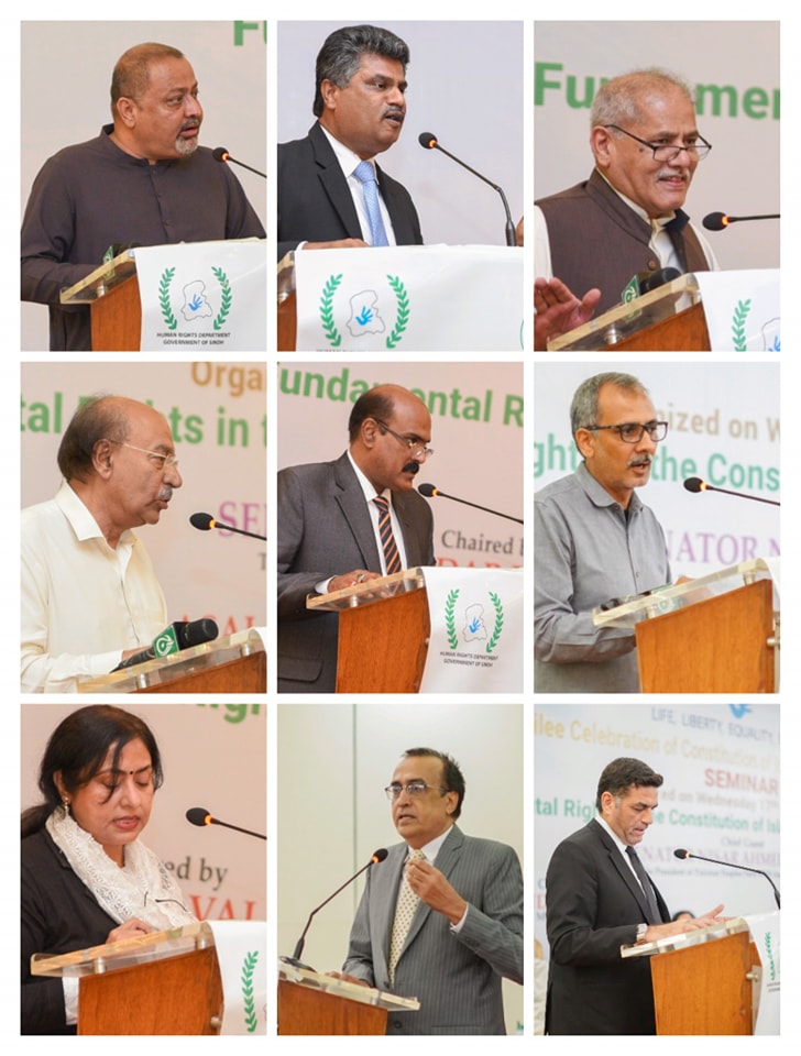 Human Rights Department, Government of Sindh organized a seminar on 'Fundamental Rights in the Constitution of the Islamic Republic of Pakistan â€“ 1973' 