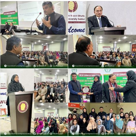 The Begum Nusrat Bhutto Women University Sukkur and the Sindh Human Rights Commission led to a pivotal seminar on Human Rights.