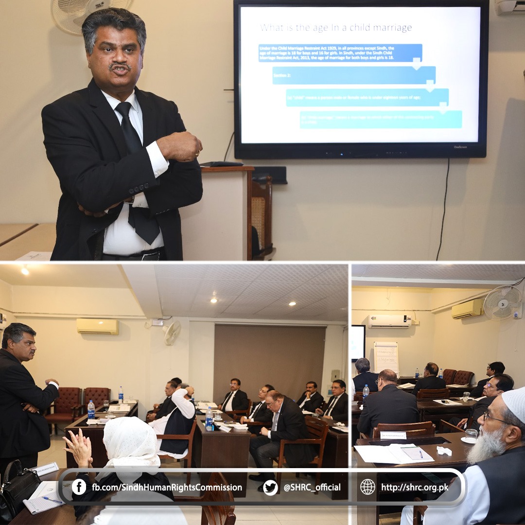 SHRC Chairperson Iqbal Detho Speaks on Child Marriage at Sindh Judicial Academy Training
