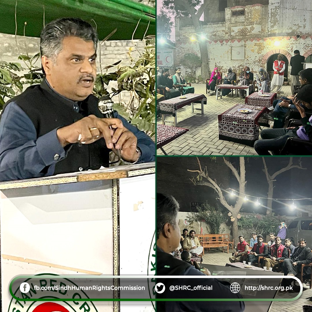The Chairperson (SHRC) visited the District Red Crescent Society (DRCS) in Shikarpur.