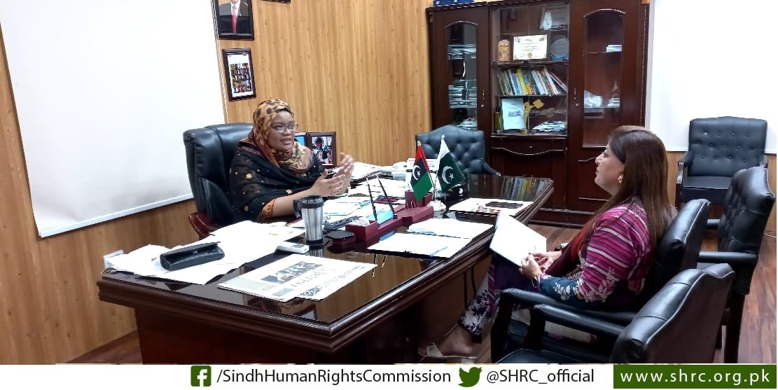 Ms. Fareeda Tahir, P.R.O SHRC held an orientation meeting with Special Assistant to the CM Information Science Technology