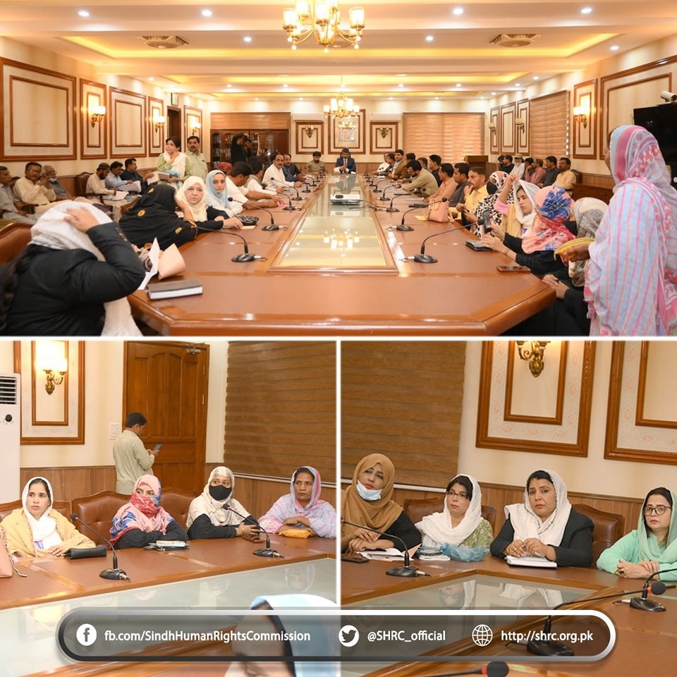 SHRC organized a meeting at the Commissioner's Conference Hall in Mirpurkhas.