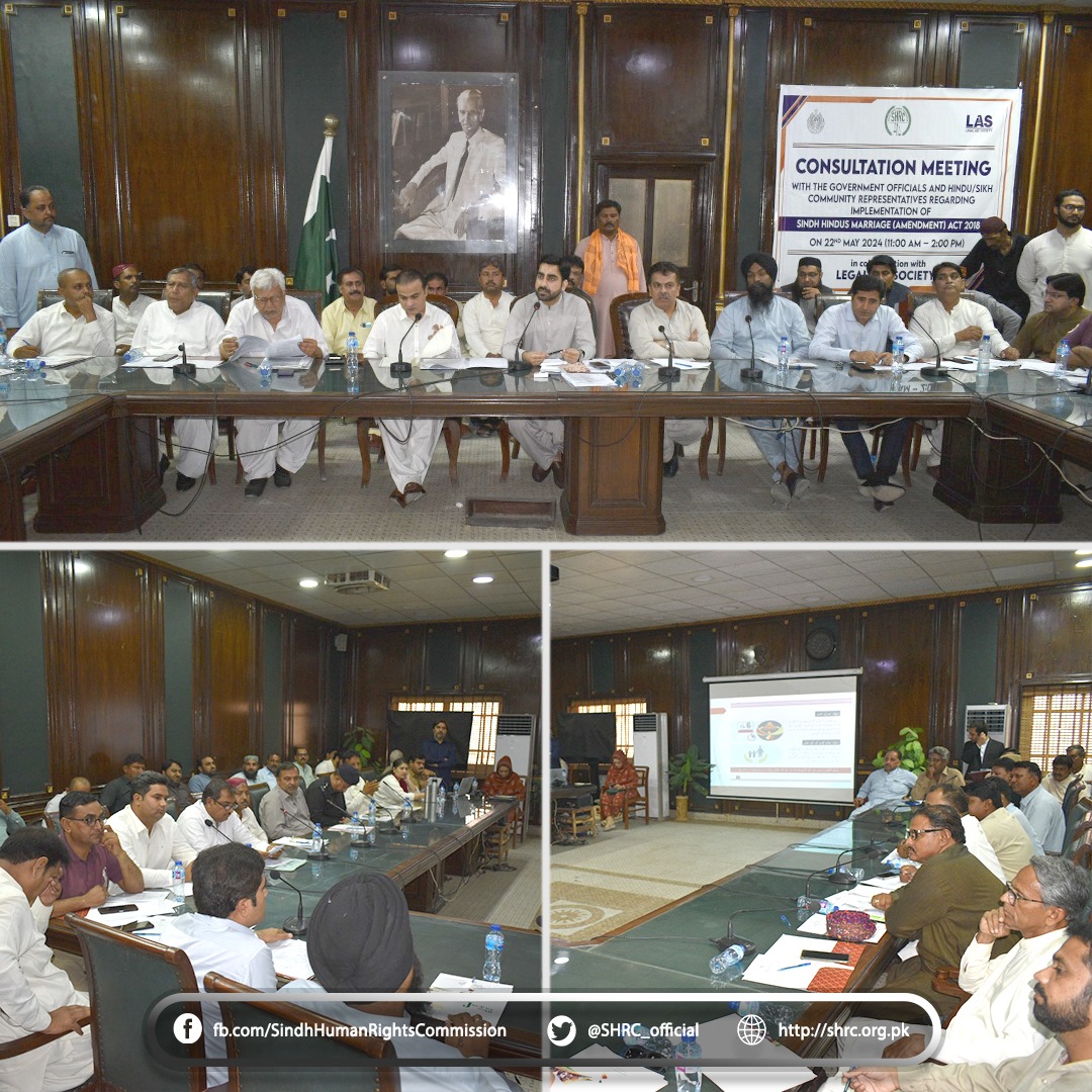 SHRC held meeting with Govt officials and representatives of Hindu Community at Deputy Commissioner office, Sukkur on lack of implementation of The Sindh Hindu Marriages (Amendment) Act 2018.