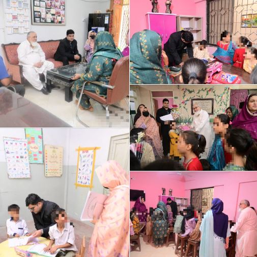 Justice (F) Arshad Noor, Member Judicial of (SHRC), along with his team visited Darul-Atfal (Al-Banat), Karachi.