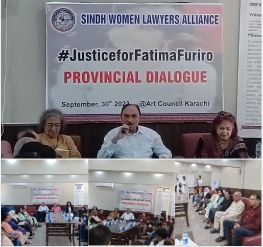 Provincial dialogue regarding murder case of Ms. Fatima Furiro of Ranipur, Khairpur.